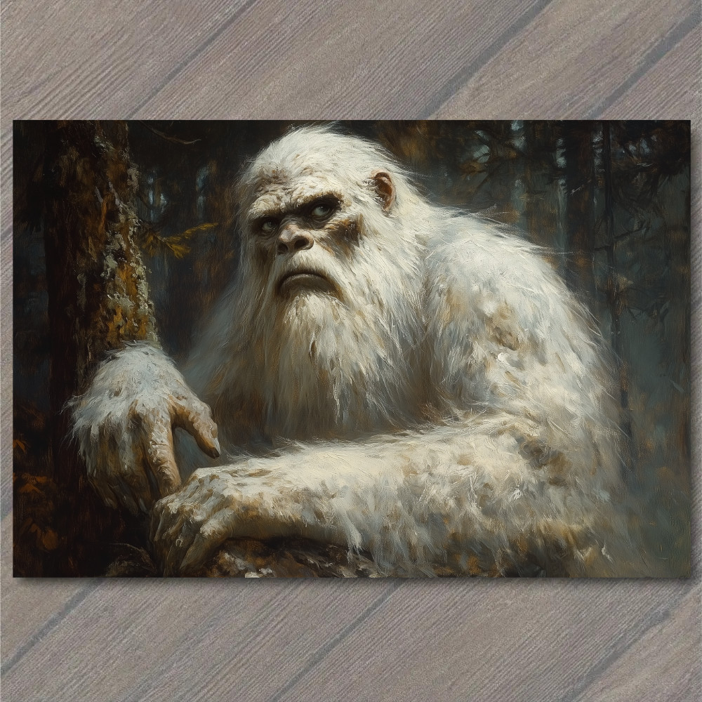 STICKER Bigfoot Walking at Sunset Majestic Forest Scene Mythical Creature Yet