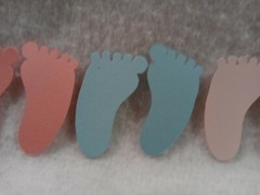 Footprints Scrapbooking Embellishments Blue Pink Blush Brown U Choose 10 pieces