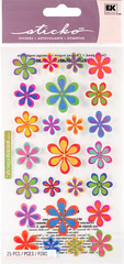 FLOWERS Flower Funky Metallic Hippie Blue Green Orange Yellow Sticko stickers