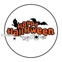 30 HAPPY HALLOWEEN ENVELOPE SEALS LABELS STICKERS 1.5″ ROUND SPIDERS BATS GHOST