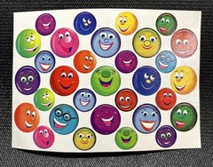 Vintage 1990s Smiley Face Stickers FUNNY Unused Sticker 1 Sheet Page Highlights