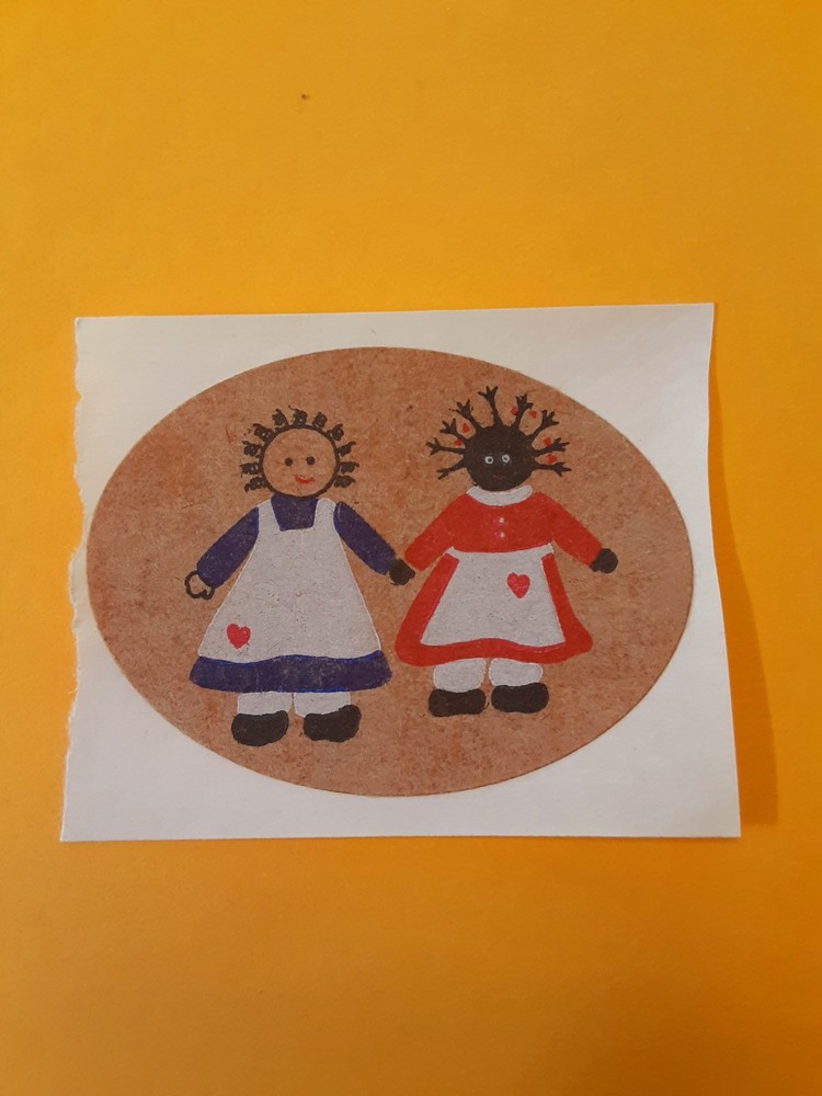 vtg 80’s brown paper country rag dolls sticker module *restored*