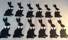 Tim Holtz Die Cuts * Cottontail * 12 Pieces* Black, White, Pastel, Gray or Kraft