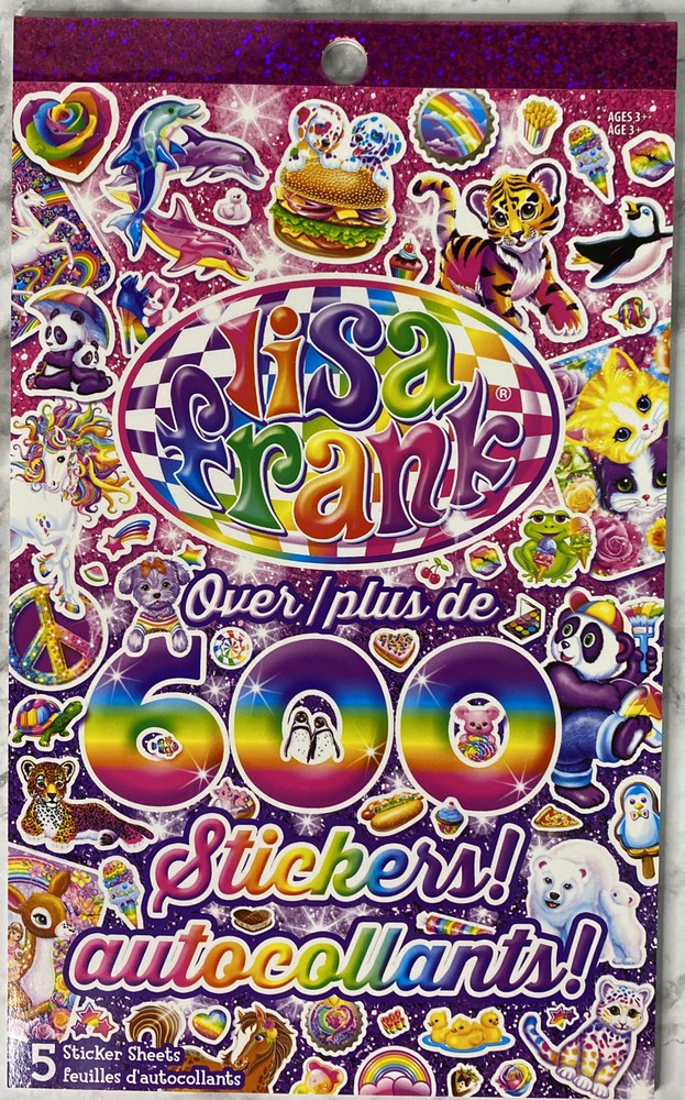 Lisa Frank Sticker Book 5 Sticker Sheets 600 Stickers Bendon Aged 3+ NEW 2019