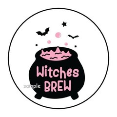 30 WITCHES BREW ENVELOPE SEALS LABELS STICKERS 1.5″ ROUND HALLOWEEN