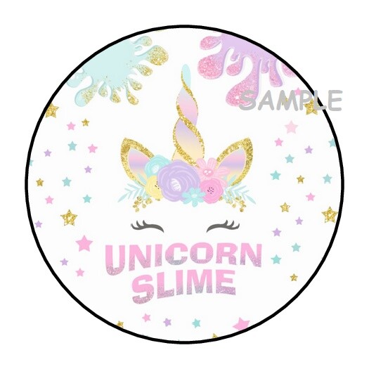 30 UNICORN SLIME ENVELOPE SEALS LABELS STICKERS 1.5″ ROUND BIRTHDAY PARTY FAVORS