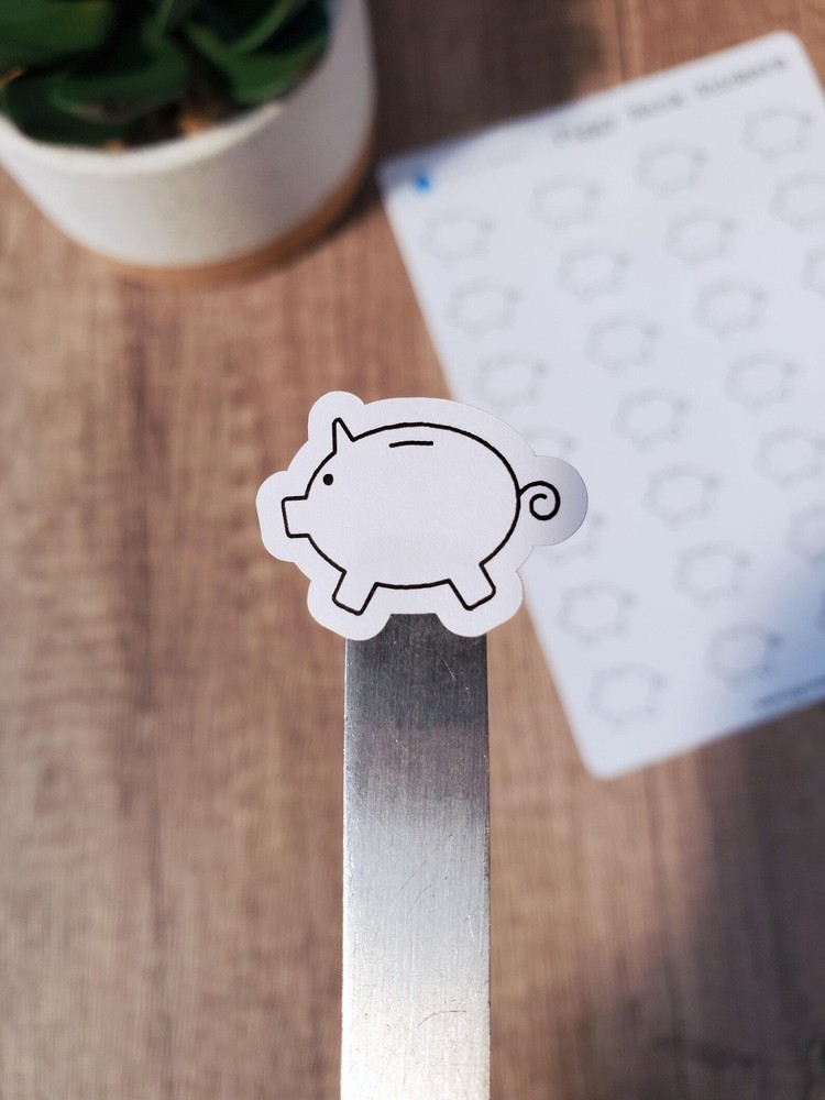 Piggy Bank Finance Savings Stickers for Budget Finance Trackers, Planners