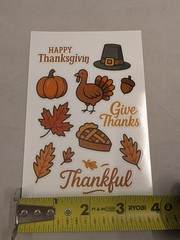 Thanksgiving Sticker Sheet Fall Turkey Pumpkin Pie Give Thanks Autumn Decor 4×6″