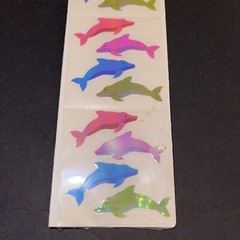 SandyLion Mother Of Pearl Dolphins Sealed Vintage Stickers RARE