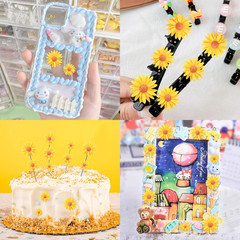 100 Pcs Resin Daisy Decor Daisy Embellishment Epoxy Sunflowers Craft Decorations