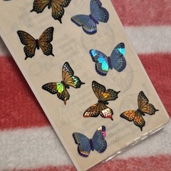 Vintage y2k Sandylion Butterfly prismatic Sticker Sheet Pack NOS scrapbook