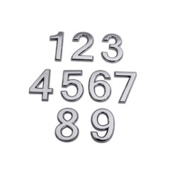 10 Pcs Number 0-9 Self Adhesive Stickers Plastic Stickers with Metal Plating
