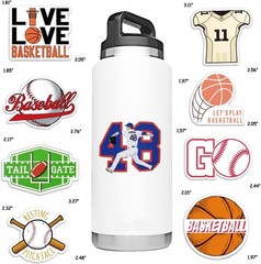 155-Piece Waterproof Sports Stickers Set for Kids – Basketball & Football Fun