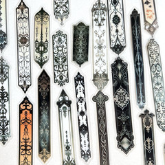 Ornate Gothic Strip Stickers Black Gray Scrapbooking Journaling Collage