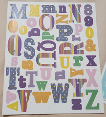 NEW Lot 5 Sets Alphabet Stickers Letters Numbers Multi-Colored Scrapbooking (RR)