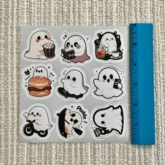 18 Ghost Stickers 1.6” Cute Spooky Halloween Ghost Everyday Activities