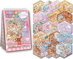 Scene Sticker Book for Kid 20 Set 3D Sticker Fun Cute Activity Stress Relief