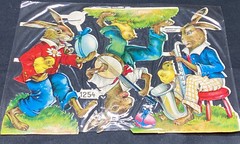 Vintage PZB Paul Zoecke Berlin Easter No. 1254 Die Cut Paper Scrap Sheet Germany