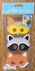 JOLEES Furry Masks Faces Raccoon Owl Fox Costume Party Dress-up Photo Booth Prop