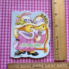 Vintage 80s 90s Cat Notepad Kitty Happy Time Memo Stationary Paper Sheets