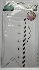 Heidi Swapp Tags White and Silver Stars Chevron Scrapbook Card Making New 8 pc