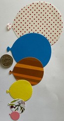 STITCHED BALLOON ASST. Die-Cut Set(6pc)Birthday Party •Solid & Patterned Papers•