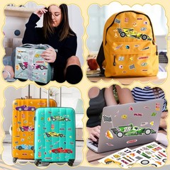 24 Sheets Make Your Own Race Car Stickers, Funny Sporty Racing Make a Face St…