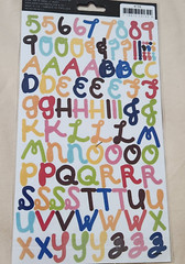 NEW Lot 5 Sets Alphabet Stickers Letters Numbers Multi-Colored Scrapbooking (RR)