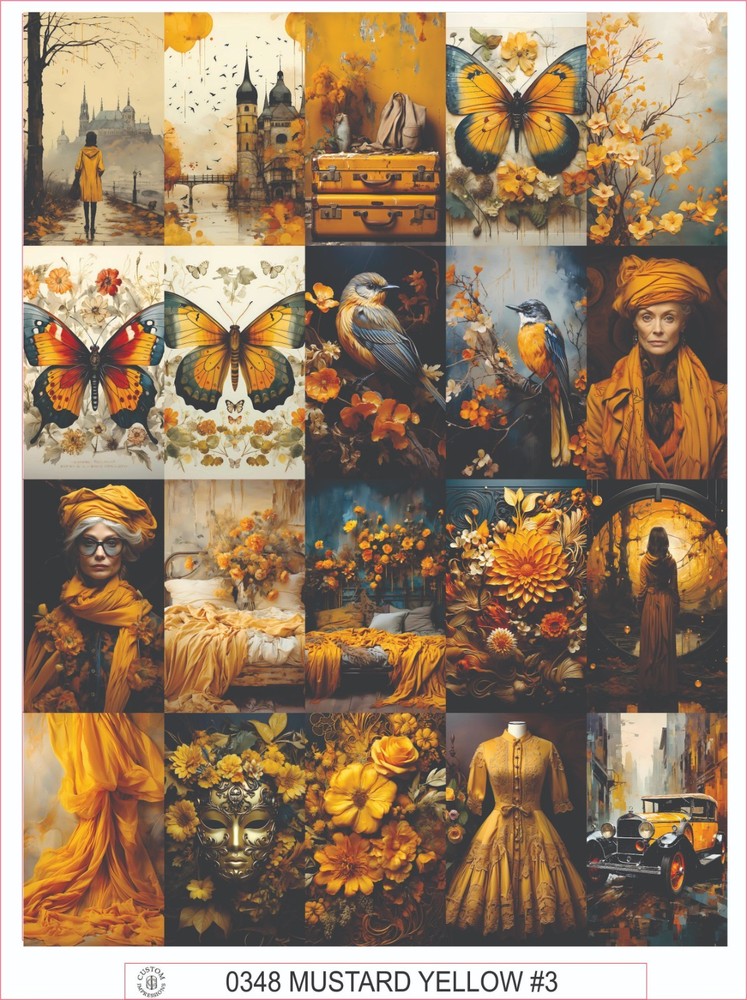 MUSTARD YELLOW #3 – COMPLETE SHEET OF 20 STICKERS