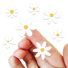 48 Pcs White Cute Daisy Stickers Small Flower Vinyl Decals