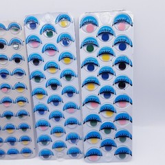 NOS Vintage 4 sheets 1980s Puffy Googly Eyes Stickers various sizes colors Set2