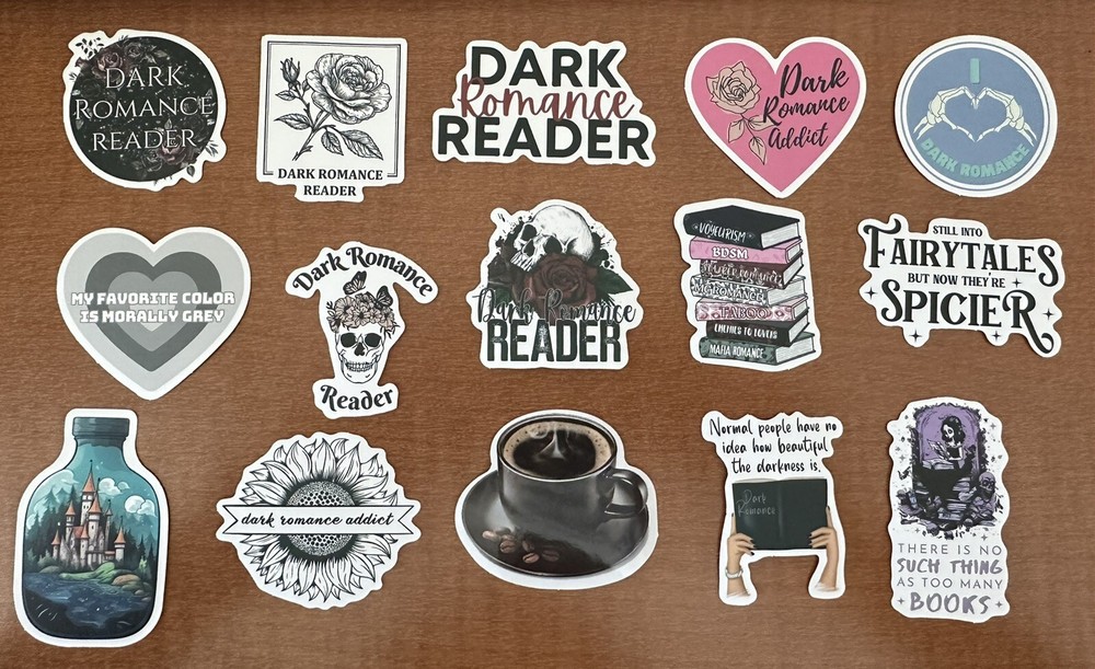 Dark Romance Reader Stickers Set Of 15