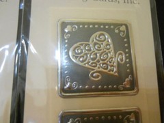 Fossler Seals Silver Hearts For Gift Wrap Tags Place Cards Envelopes 2 Packs