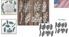 Versatile 8Pcs Leaf Cutting Dies in Carbon Steel for DIY Scrapbooking Creations