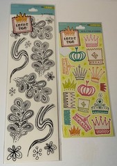 Colorbok Sticker Lot (7) Lucky You & Flea Market Clear Acetate Glitter Crowns