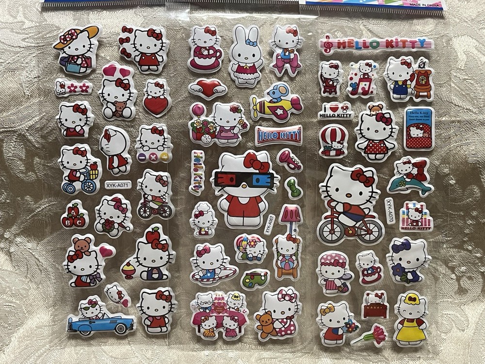 Retro Vintage Look Hello Kitty 3D Bubble Puffy Stickers 3 sets (#36)