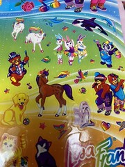 JUMBO Lisa Frank Characters Large Jumbo Sticker Sheet For 3 Ring Binder