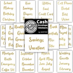 70 Gold Sticker for Envelopes – Budget Binder Labels to use on Cash Envelopes…