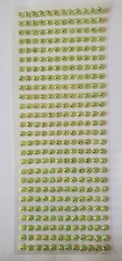 CraftbuddyUS 312pcs 6mm, 26 AB Mint Pointed Self Adhesive Strips Gems Craft DIY