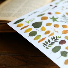Rub-on stickers | 3 sheets watercolor green leaf botanical flower floral leaves