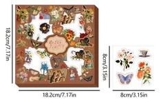Lot 300+ Stickers Set Retro Vintage Style Flowers Butterfly Fruit Labels Plants