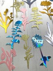 Die Cuts WildFlowers 16 Pieces Foil Mirror Specialty Basic Card