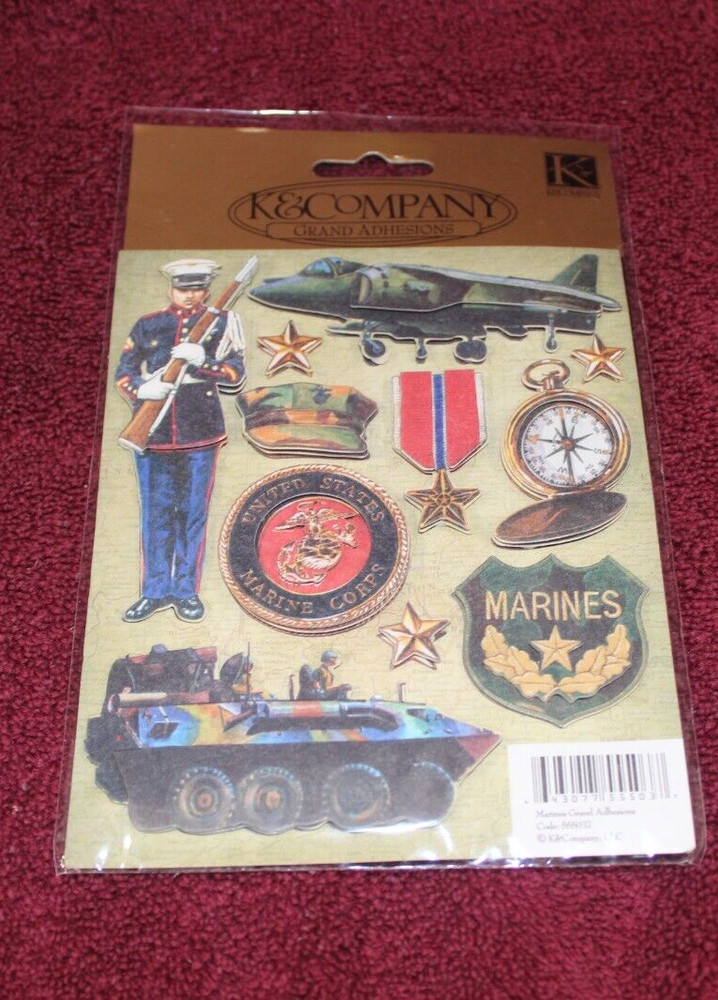 K & Company Grand Adhesions Dimensional Stickers – Marines