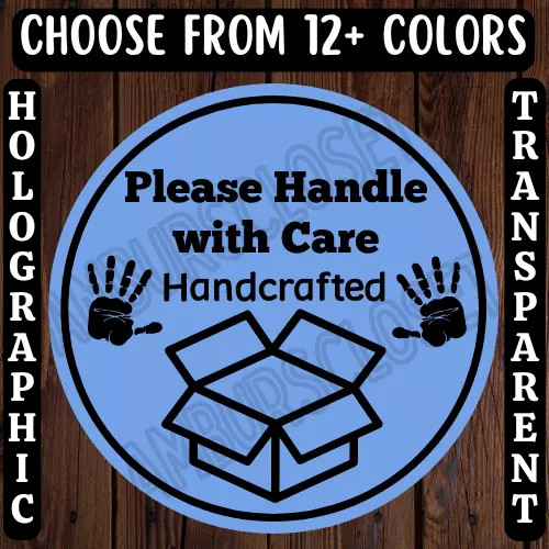 40 HANDLE WITH CARE STICKERS 2″ ROUND LABELS SHIPPING SUPPLIES SCRATCH RESISTANT
