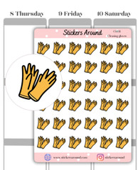 Cleaning Gloves Icon Planner Sticker, Chores Sticker, Calendar & Journal Sticker