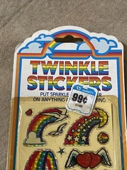 Vintage 80s Prism Twinkle Stickers Butterfly Sparkle Rainbow Unicorn Imperial
