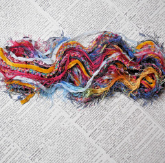 Fiber Art Yarn Journal Scrapbook Mixed Media Gift Wrap Jewelry 24 Yds «Twilight»