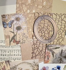 Scrapbook Pages Kit Ephemera Papers Images Stickers Frames Junk Journal Cards