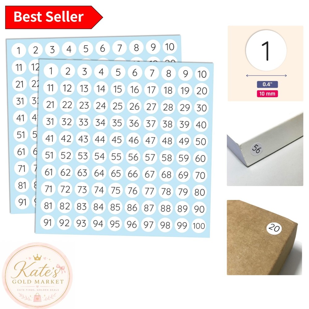 Effortless Organization: 2500 Round Number Stickers on 25 Peel-and-Stick Sheets