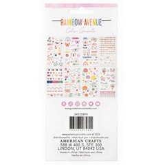 American Crafts RAINBOW AVENUE STICKER BOOK (8) Sheets (348pc) FOIL ACCENTS